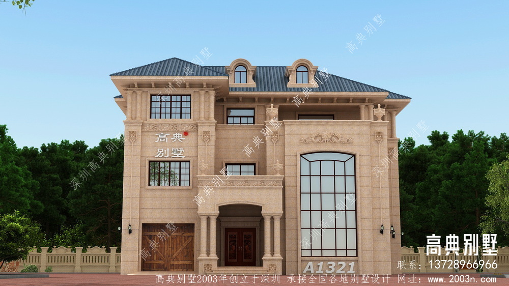 最新款别墅外观图设计图，外型尽展奢侈大气