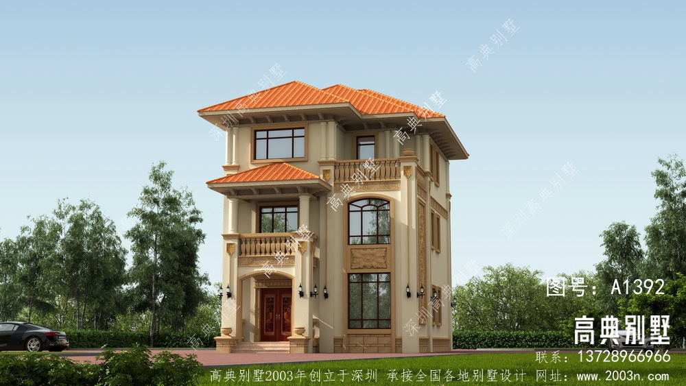 欧式古典风格三层别墅住宅设计图