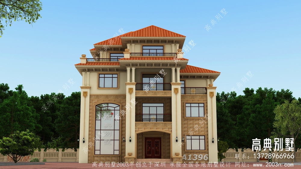 欧式风格四层精巧别墅自建设计图