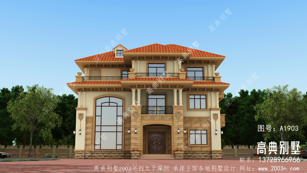 三层复式别墅设计图纸及效果图，建好实景绝佳！