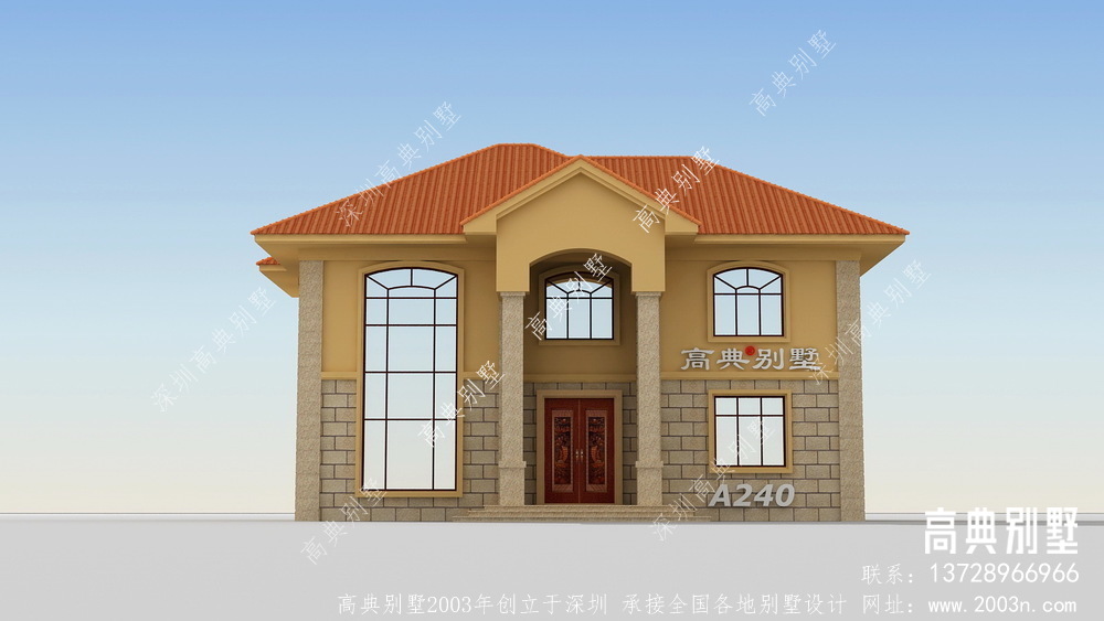 简约雅致的农村欧式风格两层别墅设计图纸