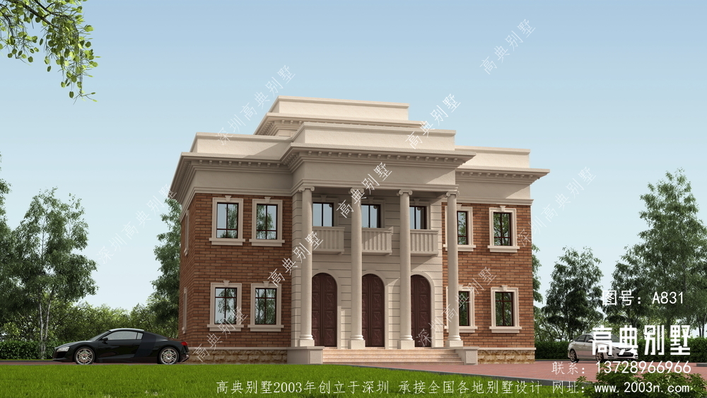 三层简欧风格别墅设计图，外观高档次