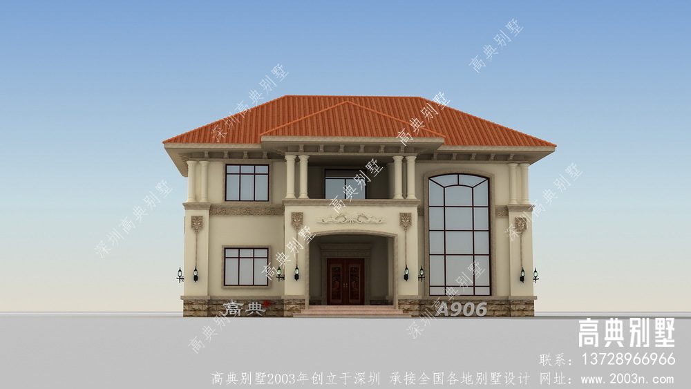 欧式经典二层复式别墅设计图