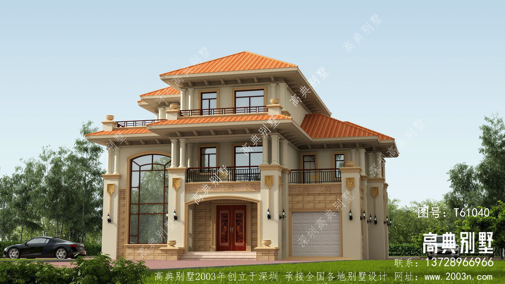 经典复式三层欧式风格别墅住宅设计图