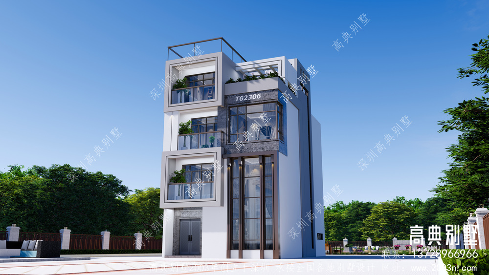 新农村自建房四层现代风格全套施工效果图