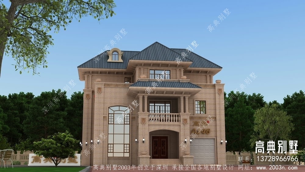 乡村三层奢华建造楼房设计图