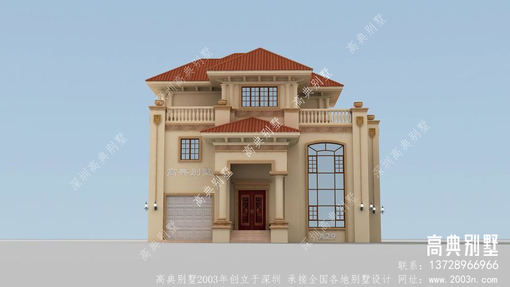 欧式风格三层自建复式别墅设计图纸