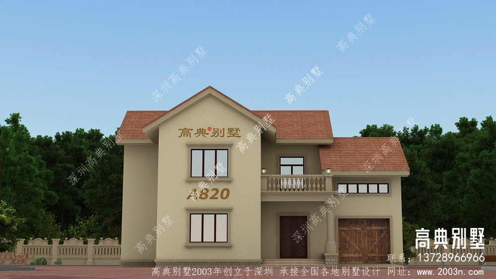 二楼农村经典住宅别墅设计图，经济型别墅