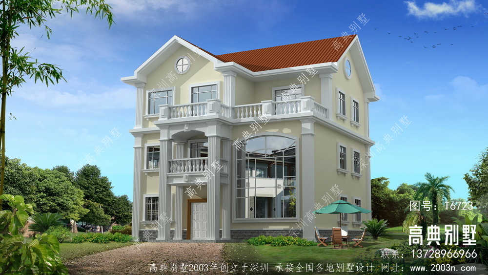 简单温馨的欧式风格三层农村自建别墅