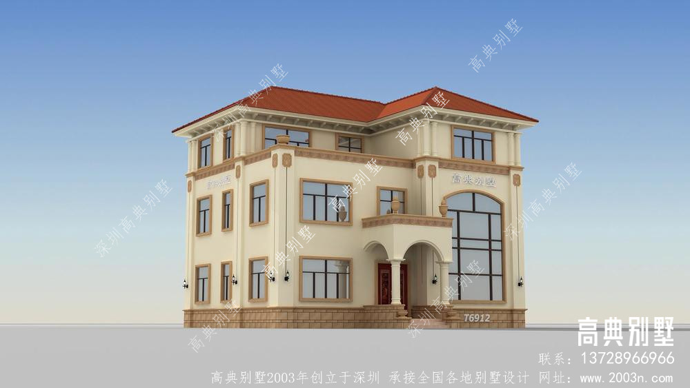 整体鲜明配色的意大利风格乡村小别墅