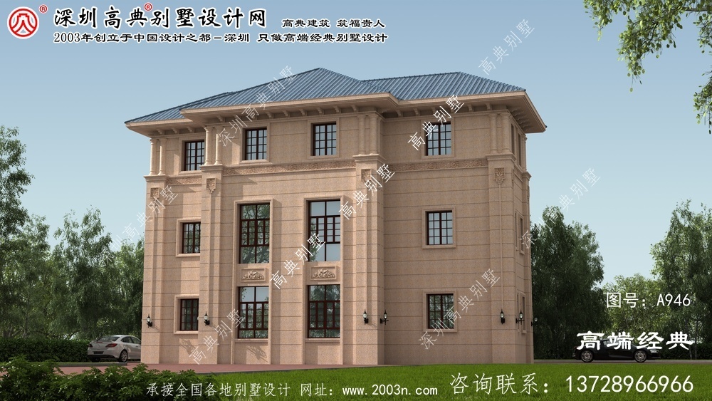 寻乌县独栋别墅花园效果图	