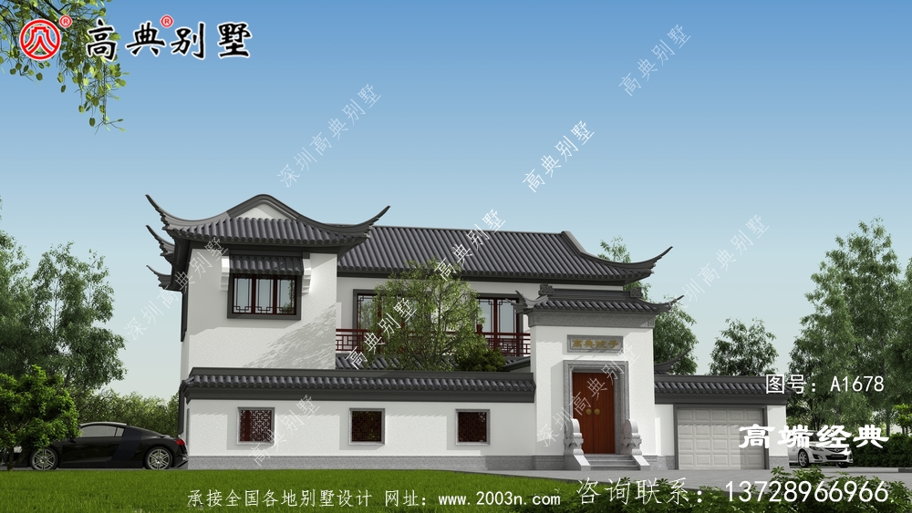 富阳市两层 中式别墅 ，白墙 黛瓦，尽显 中国传统 建筑 的魅力