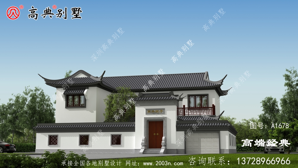 富阳市两层 中式别墅 ，白墙 黛瓦，尽显 中国传统 建筑 的魅力