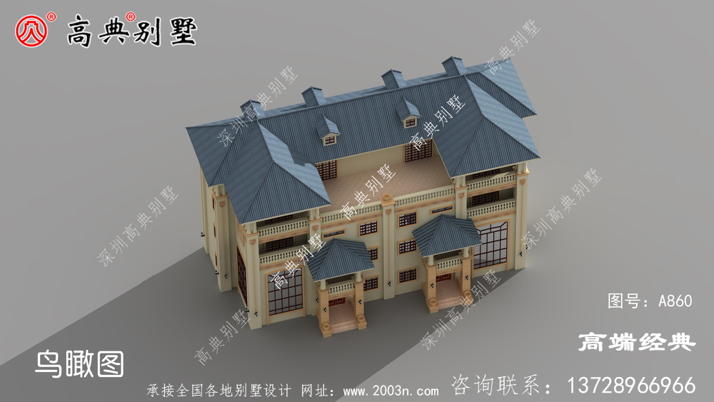 双拼别墅方案，清新典雅