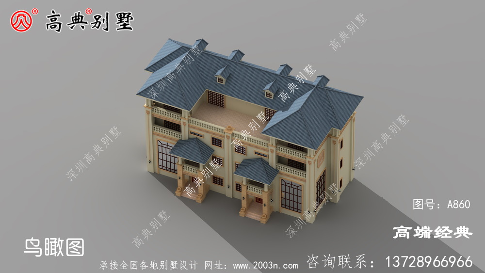 双拼别墅方案，清新典雅