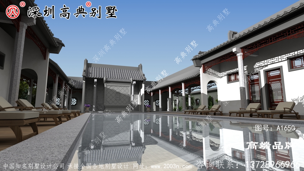 中式带庭院自建房设计图，建成后很有韵味，有种归隐山林的感觉