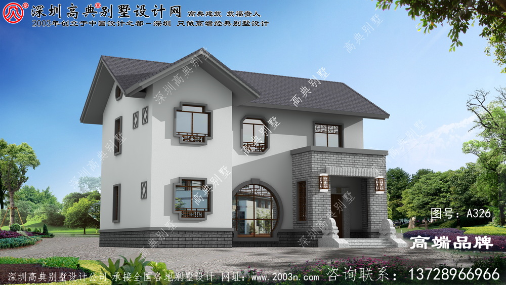 30万就可以搞定的农村自建别墅，超值的二层别墅设计图