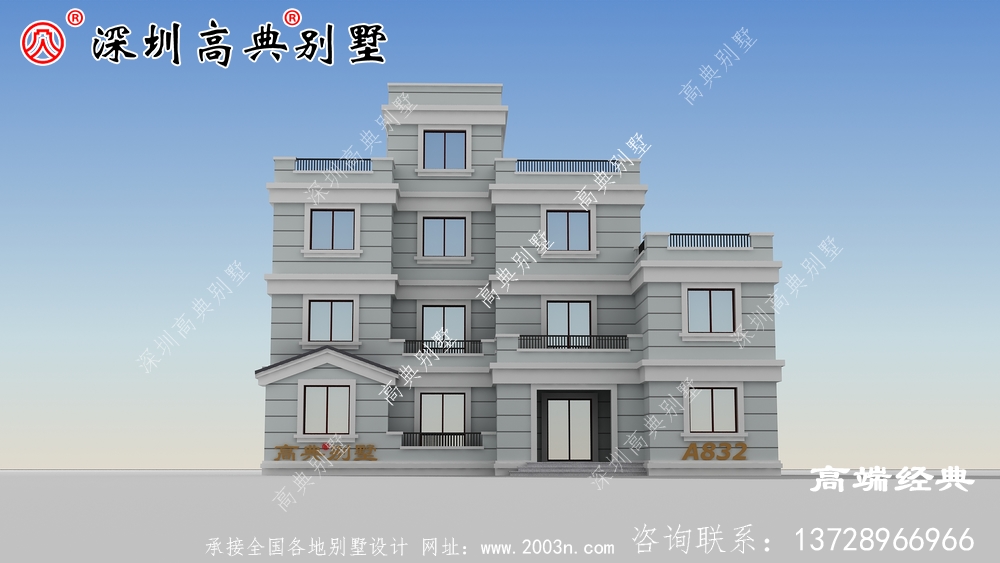 豪华三层半别墅豪宅户型图