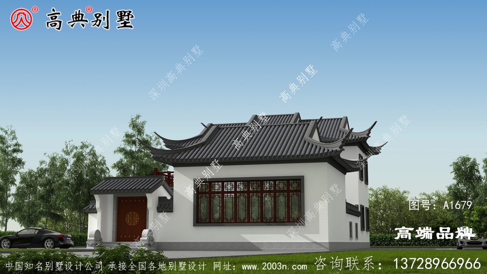 中式庭院别墅，布局外观霸气豪华