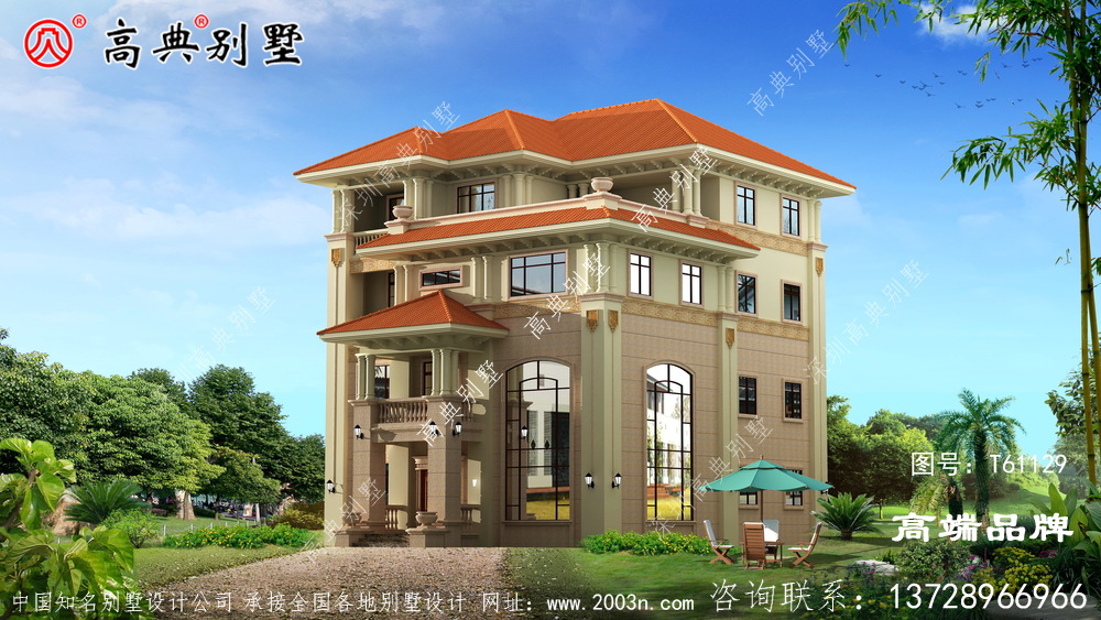 外观设计简单大方 ，与时尚罗马柱装饰相结合非常端庄