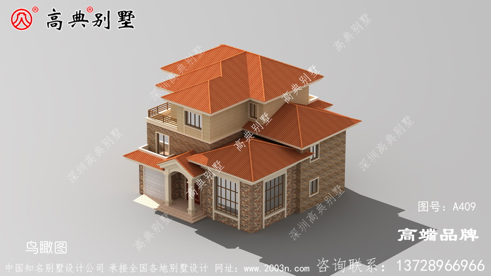 屋顶设计虎窗灵活时尚，是别墅整体的亮点