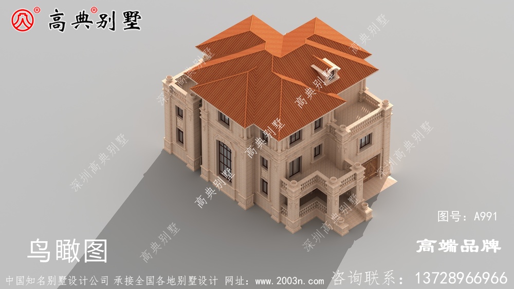 外观简单颜色组合非常古典，这种别墅装饰不多又大方