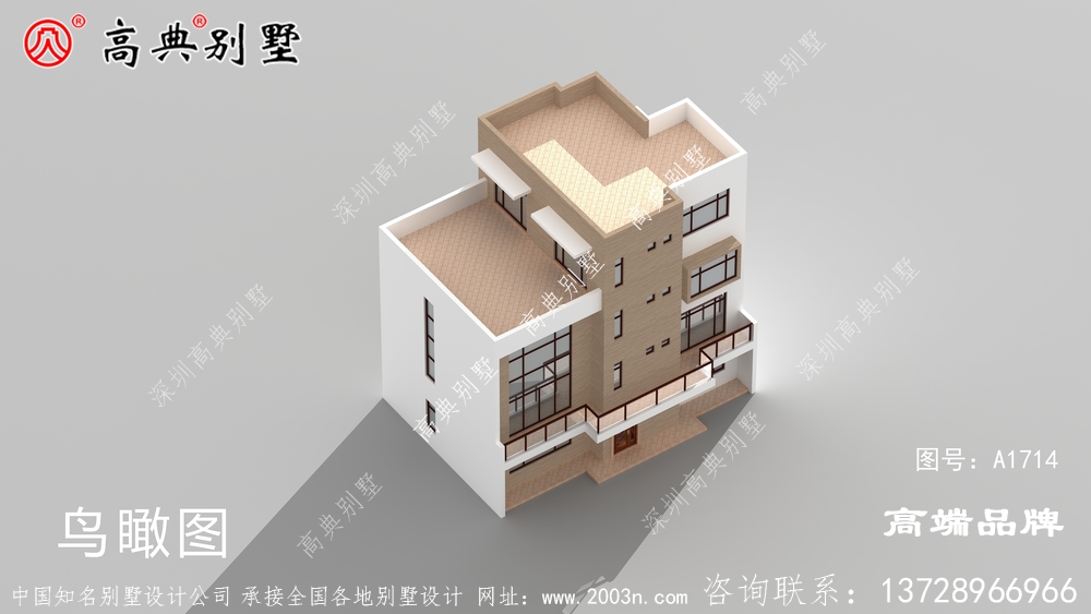 四层现代别墅设计图，简单易建，美观时尚