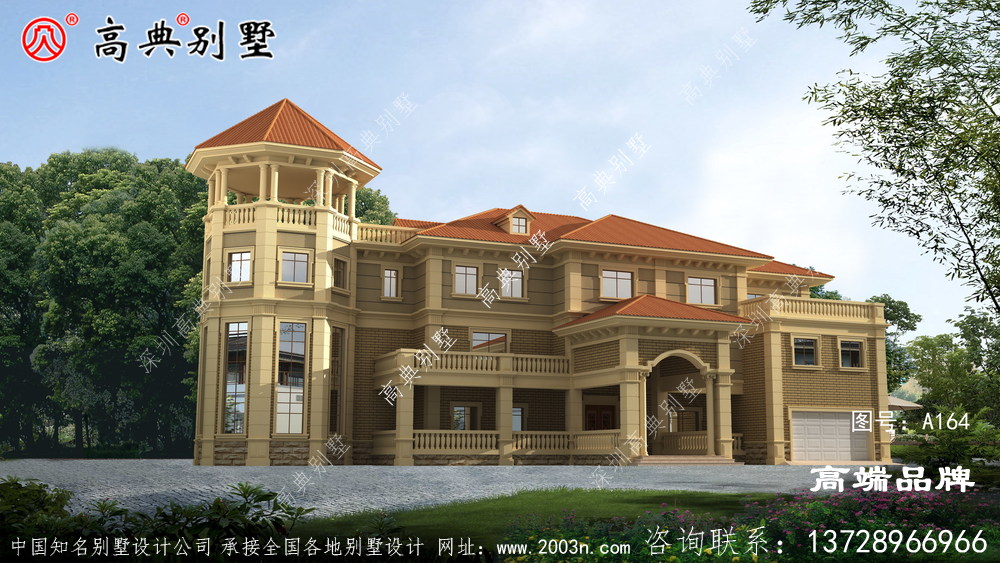农村二层半自建欧式别墅设计图纸，户型合理实用，适合农村建造