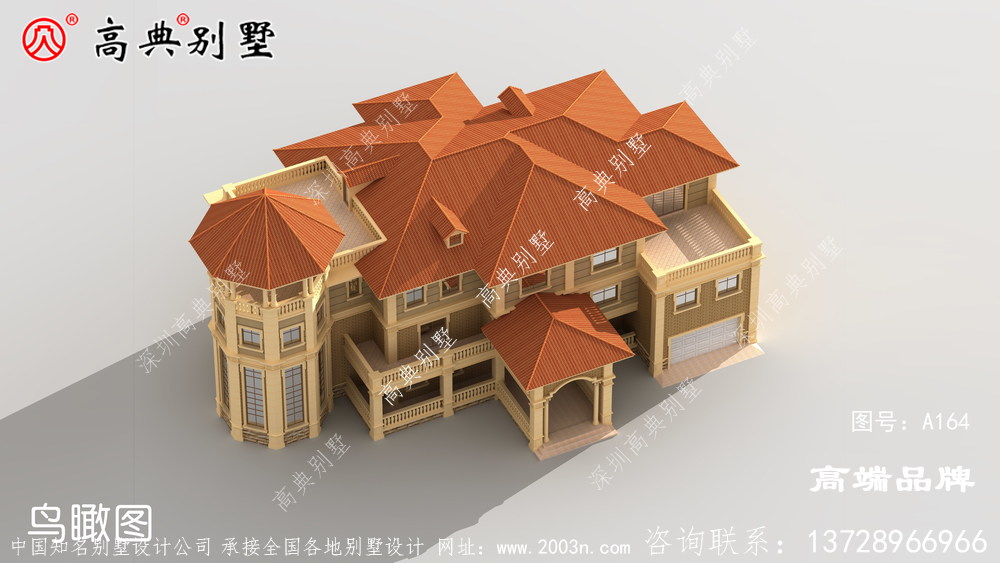 农村二层半自建欧式别墅设计图纸，户型合理实用，适合农村建造