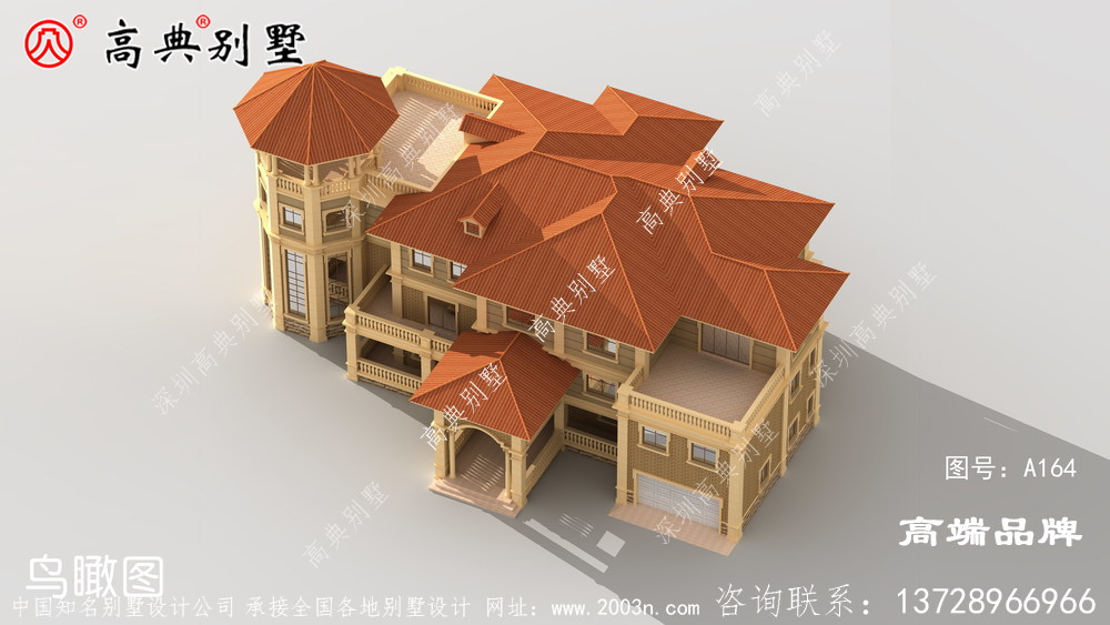 农村二层半自建欧式别墅设计图纸，户型合理实用，适合农村建造